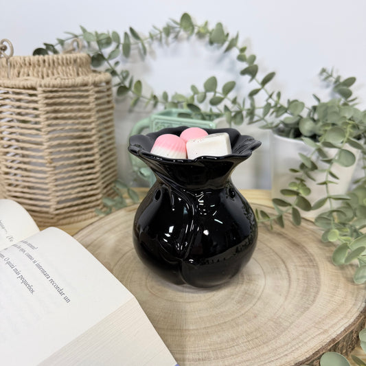 Quemador de Cera Dark Romance - Diseño Rosa Negra Cerámica