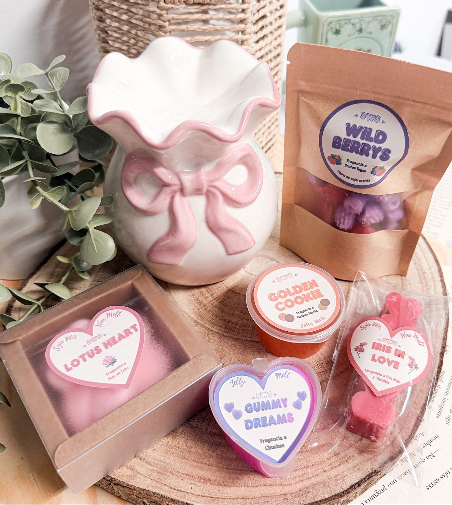 Pack San Valentín con Quemador Pink Bow - Set Romántico Completo