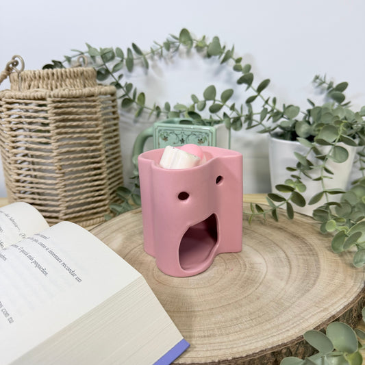 Quemador de Cera Pink Love - Diseño Corazón Rosa Cerámica