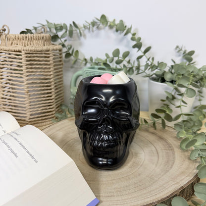 Quemador de Cera Dark Skull - Diseño Calavera Negra Cerámica
