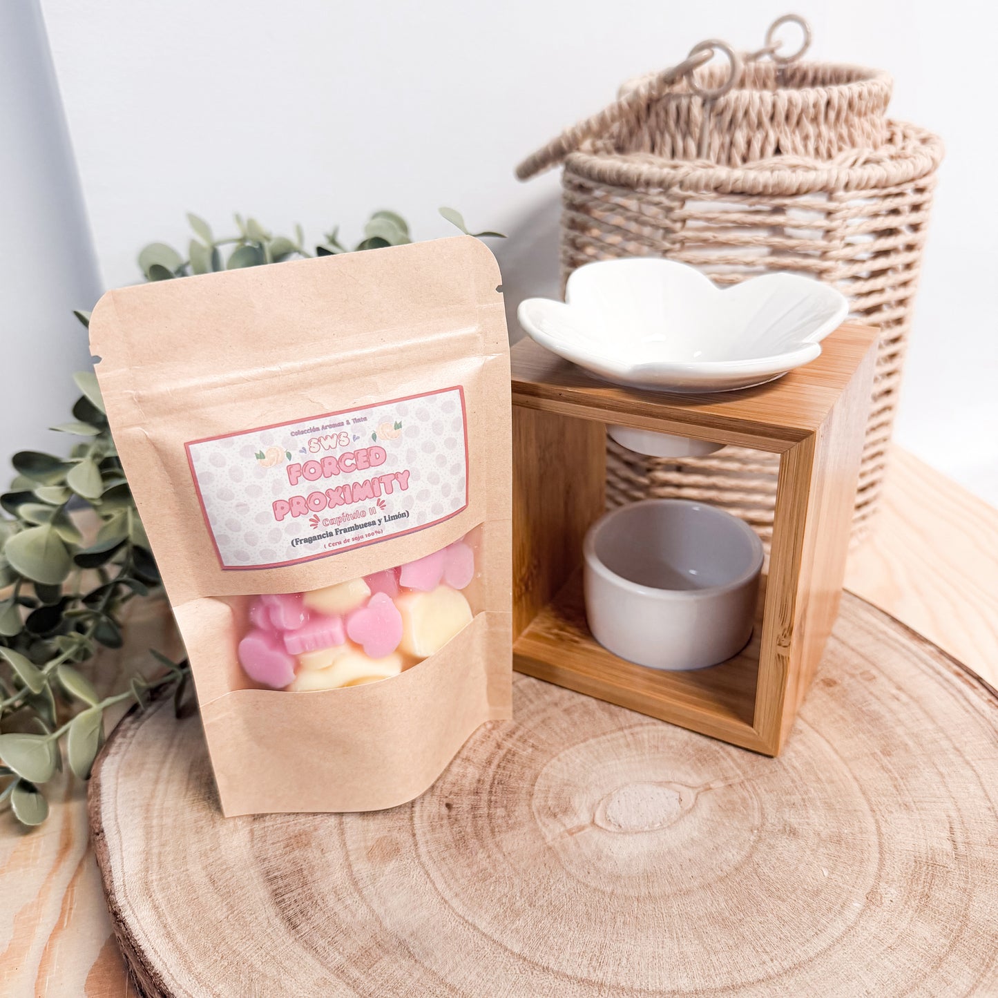Pack Citrus Bliss - Quemador Cerámica + Wax Melts Frambuesa Limón