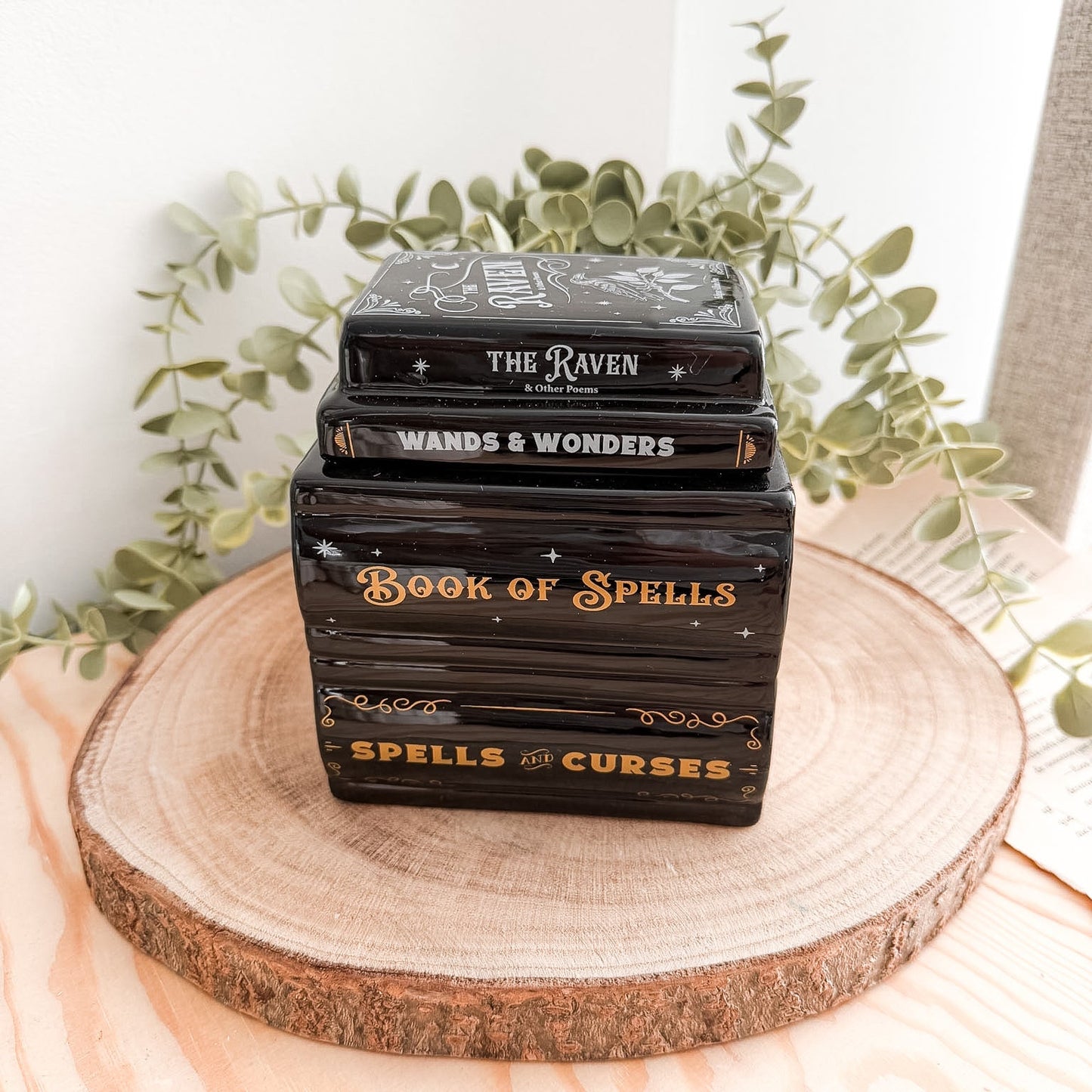 Quemador de Cera Spells Book | Cerámica Grimorio Dark