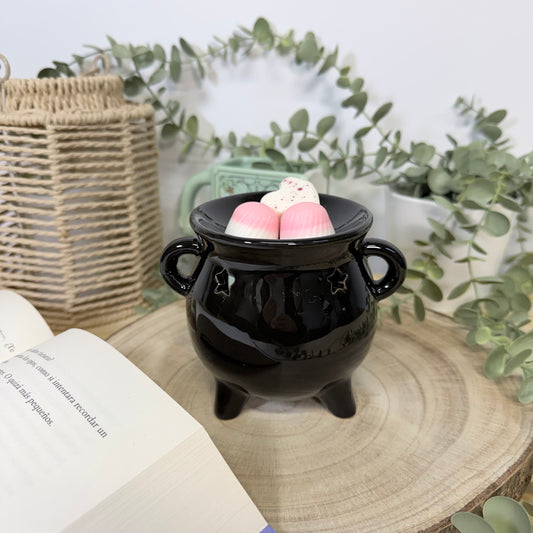 Quemador de Cera Caldero - Diseño Caldero Mágico Negro Cerámica