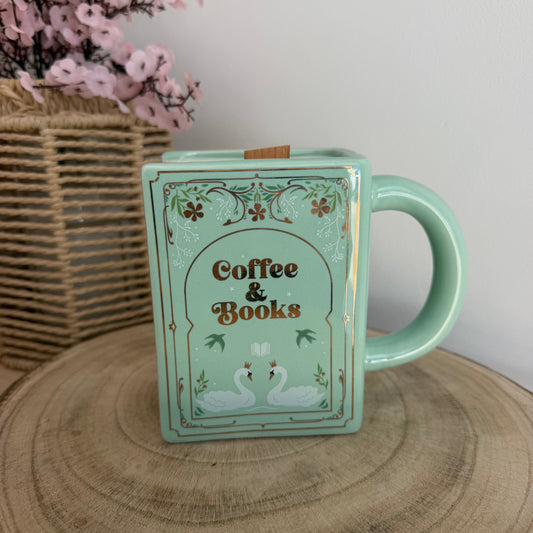 Your Chapter candle - Coffee & Books ceramic mug front view