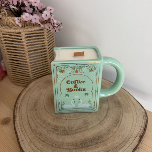 Your Chapter candle - top view showing soy wax and wooden wick